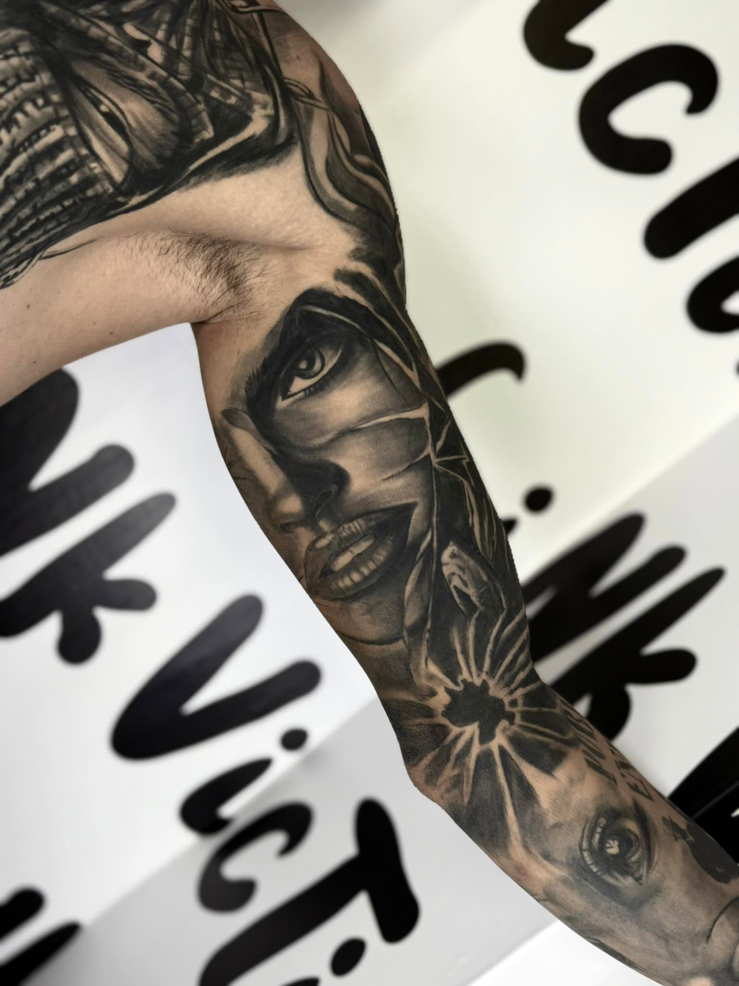Black & Grey Realism tattoo by Svein Zammit — Full sleeve