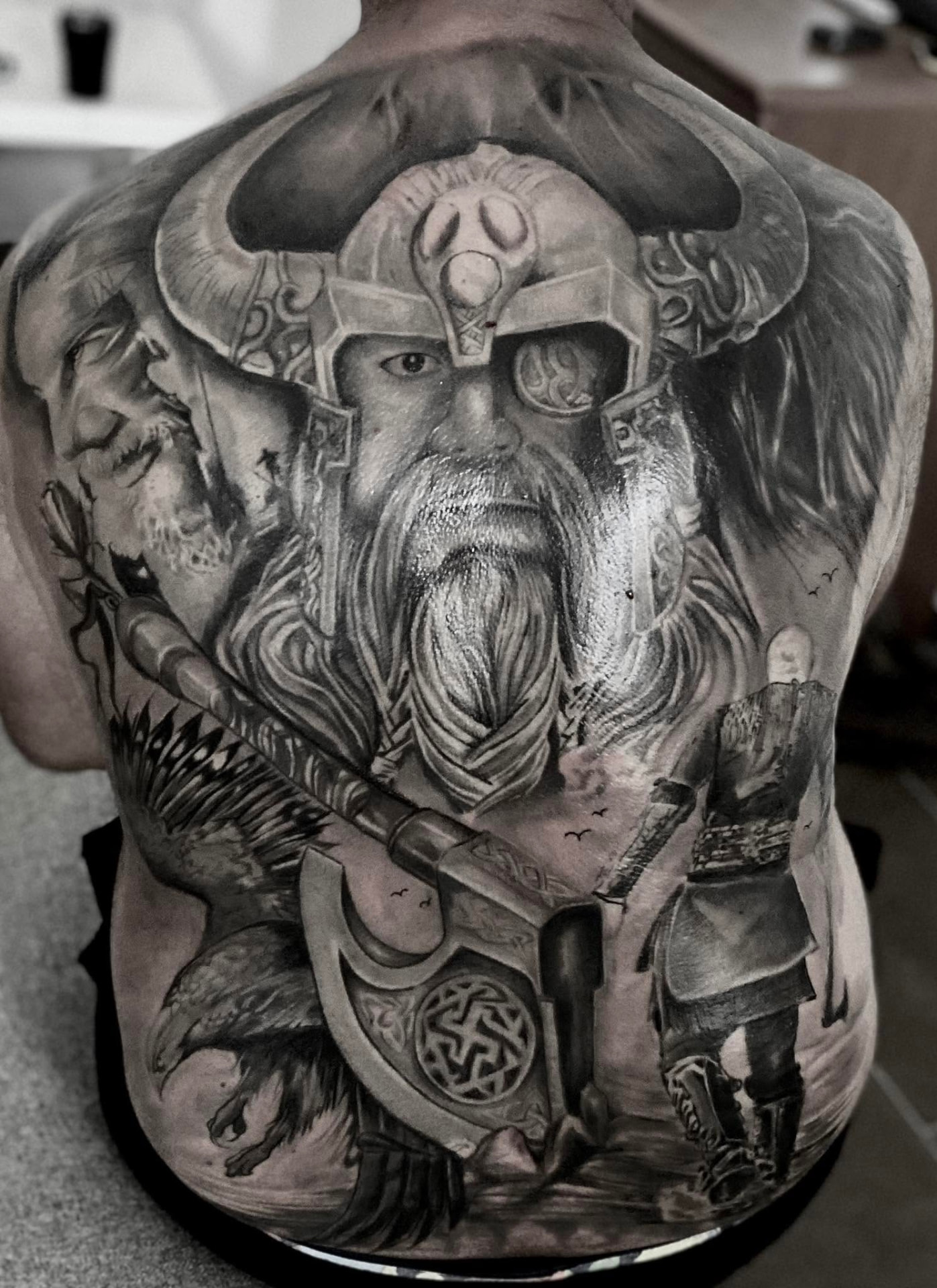 Hyperrealism tattoo by Svein Zammit — Full back